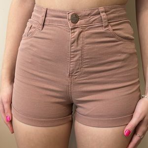 Brownish, high rise shorts